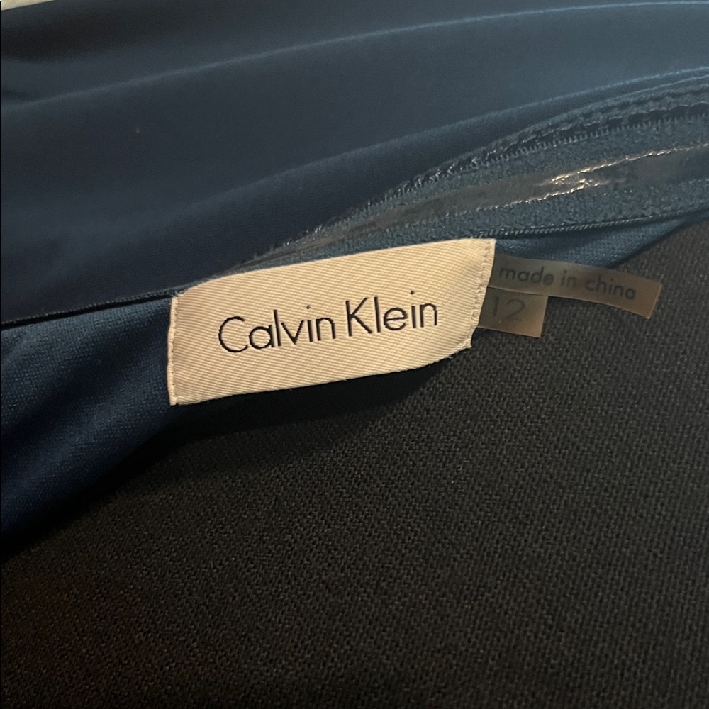 Calvin Klein Teal One-Shoulder Dress - Picture 3 of 5